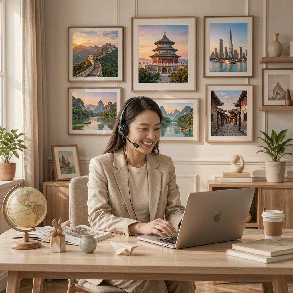 71Asia Tours travel experts helping a traveller with China visa paperwork